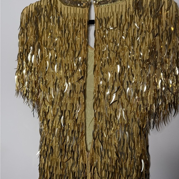 Vintage 90’s Oleg Cassini Barbie Movie Dagger Sequin Sheath Dress Size 4 - Picture 9 of 14